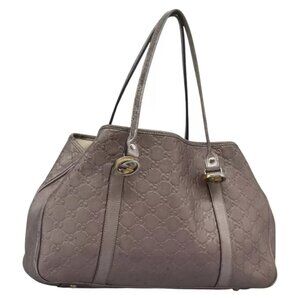GUCCI Guccissima GG Canvas GG Twins Tote Bag Leather Pink Auth 90766
